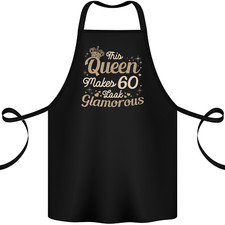 60th Birthday Queen Sixty Years Old 60 Cotton Apron 100% Organic