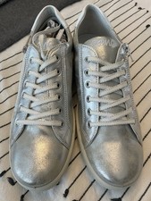 Primigi Italian Leather Shoes Silver Lace with Side Zip Size 39/UK6