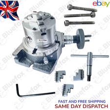 4" (100mm) Rotary Table with 80mm 3-Jaw Self Chuck, Backplate & T-Nuts
