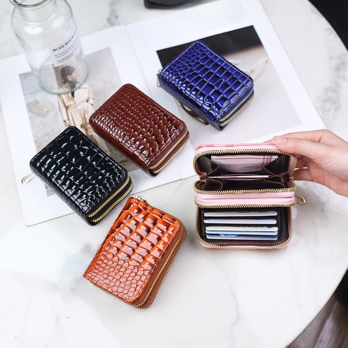 Women double zip card holder - double,