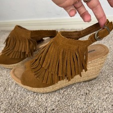Minnetonka Suede Fringe Wedge