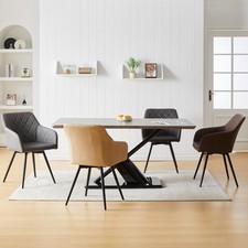 2 Swivel Dining Chairs Faux