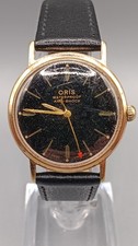 Vintage 1960's Oris Black Gilt