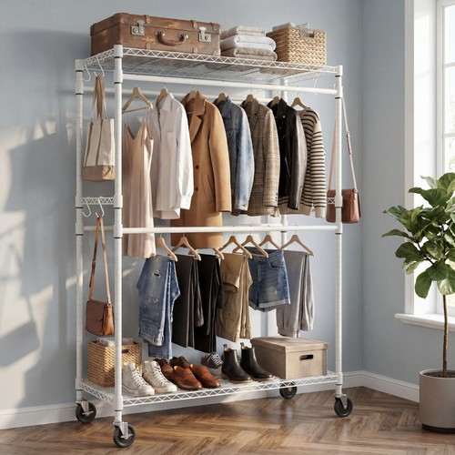 Heavy duty double clothes rail - heavy,