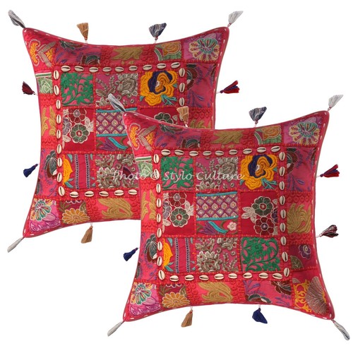 Patchwork cushion cover cowrie - patchwork,