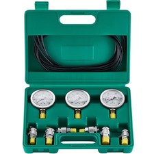 Hydraulic Pressure Test Kit 3 Gauges 6 Test Couplings 3 Test Hoses w/ Case