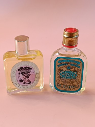 Vintage perfume blue - -, gold