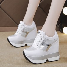 Women Lace Up Wedge Hidden