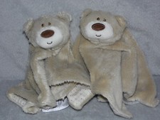 Mothercare teddy comforter soft toy TWO brown bear blankie