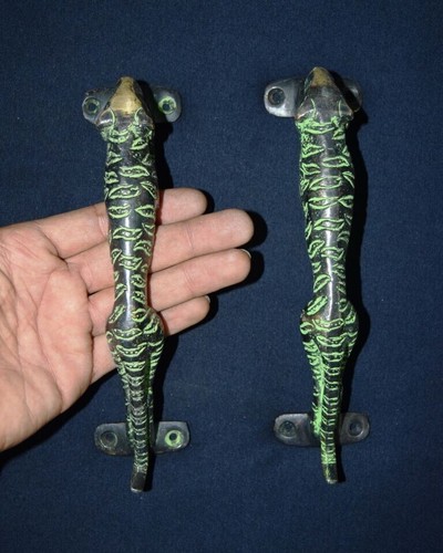 Brass handmade pair tiger door - brass,