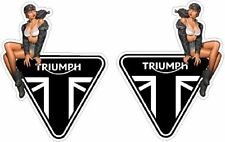  MOTORCYCLES PIN UP GIRL Motorsport Vintage TOOLBOX VAN Car Sticker x2