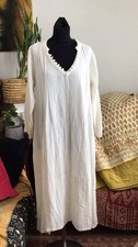 ?Naked Generation Maxi Long Kaftan Dress Pockets Indian Cotton Bohemian Folk
