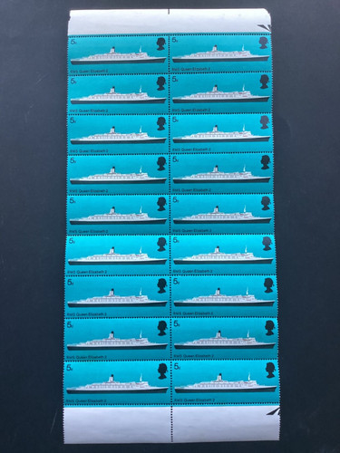 Cunard qe2 18x stamps - qe2, 5p