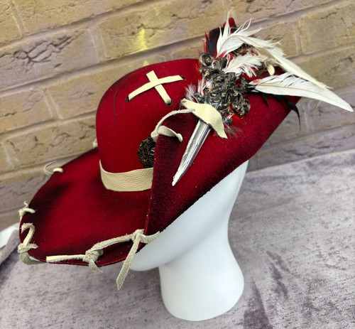 Red distressed pirate - red,