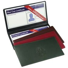 Double Shotgun & Firearm Certificate Wallet/Holder - Genuine Leather - 4 Colours