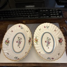 TWO SPODE TRAPNELL OVAL DISHES FINE BONE CHINA