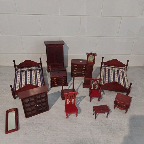 Wooden dolls house - wooden, furniture