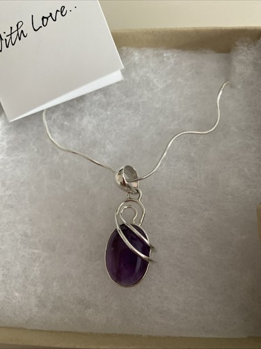 Amethyst silver pendent - amethyst,