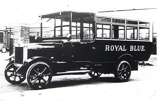 Bus photo royal blue - royal, vintage