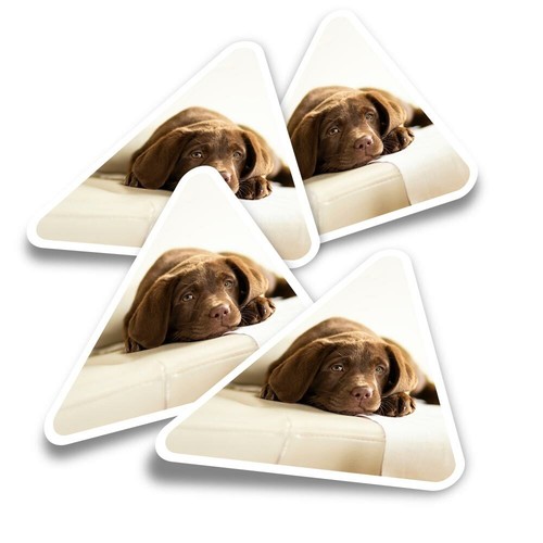 Triangle stickers brown - 4x,