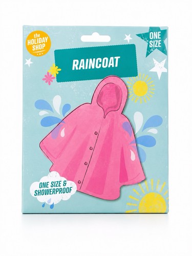 Pink hooded raincoat poncho - hooded,
