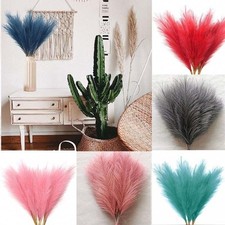 20x Pampas Grass Fluffy Feathers Floor Vase Filler Reed Bunch Flora Artificial