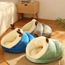 Plush Dog Bed Cave Warm Cosy