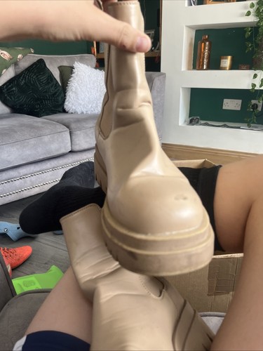 Womens cream boots size wide - size,