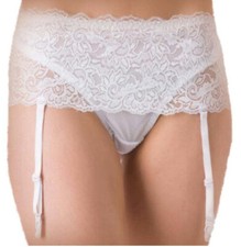 White Deep Lace Suspender Belt