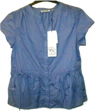 NEW QUALITY ELIZABETH SCOTT 💕BLUE COTTON BLEND SUMMER TOP 💕SIZE 14  # 64*