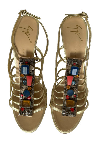 Giuseppe zanotti gold leather - gold,