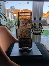 WHITEFRIARS GLASS LARGE DRUNKEN BRICKLAYER VASE - 9672 CINNAMON - PX CONSIDERED