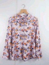 Marks And Spencer Multi Colour Floral Long Shirt Top Plus Size 18