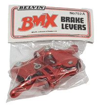 Red Raleigh Burner Old School BMX MX Type Brake Levers Genuine New Old Stock
