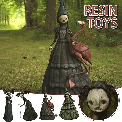 Resin witch statue spooky - resin,