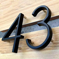 House Number Floating 5 Inch 125mm Black Gold Silver Handcrafted Modern door