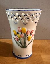 Vintage Delftware Royal Twickel hand painted Vase Tulip Design