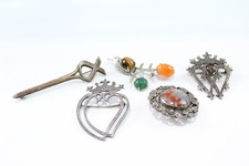 Sterling Silver Brooches Celtic Gemstone Thistle Luckenbooth Faceted x 5 (38g)