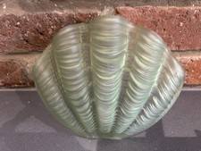 Art Deco Green Glass Clam