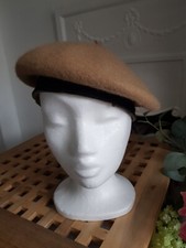 Vintage French Camel Brown Wool Beret 52cm