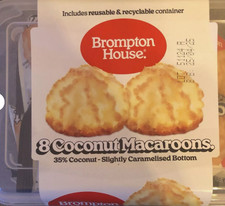 24 Brompton House Coconut Macaroons. Individually Wrapped. In 3 Tubs Of 8.