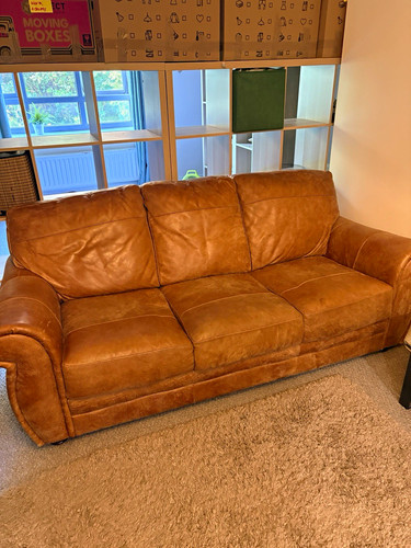 Dfs brown leather - dfs, seater