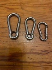 Unbranded: scuba diving, two single ended stainless steel boltsnap  with eyelet