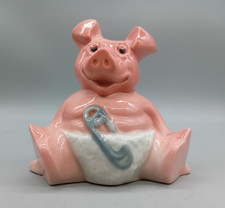 WADE WOODY Baby Pig Natwest Pig Vintage 1983 Ceramic Piggy Bank Original Stopper