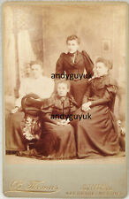 CABINET CARD PONTYPRIDD WALES ABERDARE THOMAS GROUP LADIES FASHION PHOTO ANTIQUE