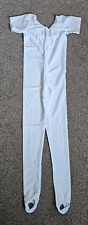 Shiny White Short Sleeved Catsuit Dance Costume Size 2 Age 9-10