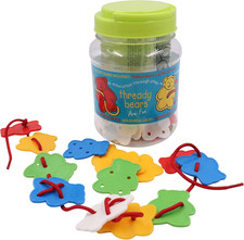 Craftplay Lacing Thready Bears | Pack of 50 Bears with Lacing Holes | Laces Incl