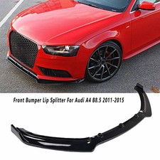Front Bumper Lip Splitter Customed For Audi A4 B8.5 / B8 Facelift 2011-15 Black