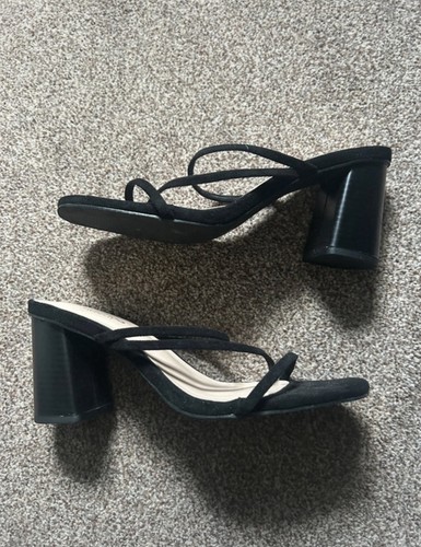 Black strappy block heels - black, from