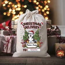 Alaskan Husky Xmas Stocking